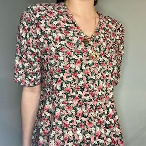 Vintage floral mini babydoll dress